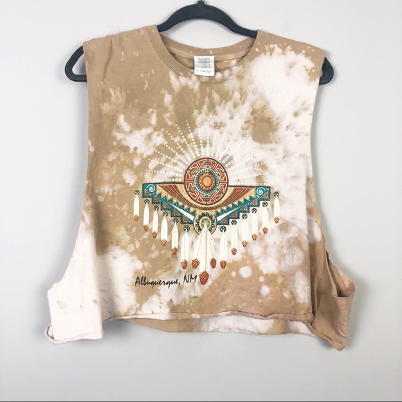ALBUQUERQUE NEW MEXICO Tie Dye Upcycled Tee Crop - Picture 1 of 6